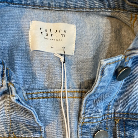 Distress Denim Womens Jacket Natures Denim Pink Lilly Size L - Picture 2 of 11